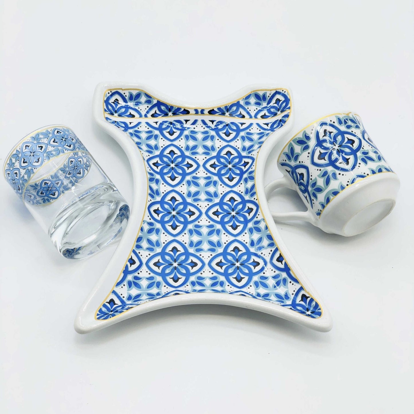 One Person Turkish Coffee Set Blue Clove Kaftan